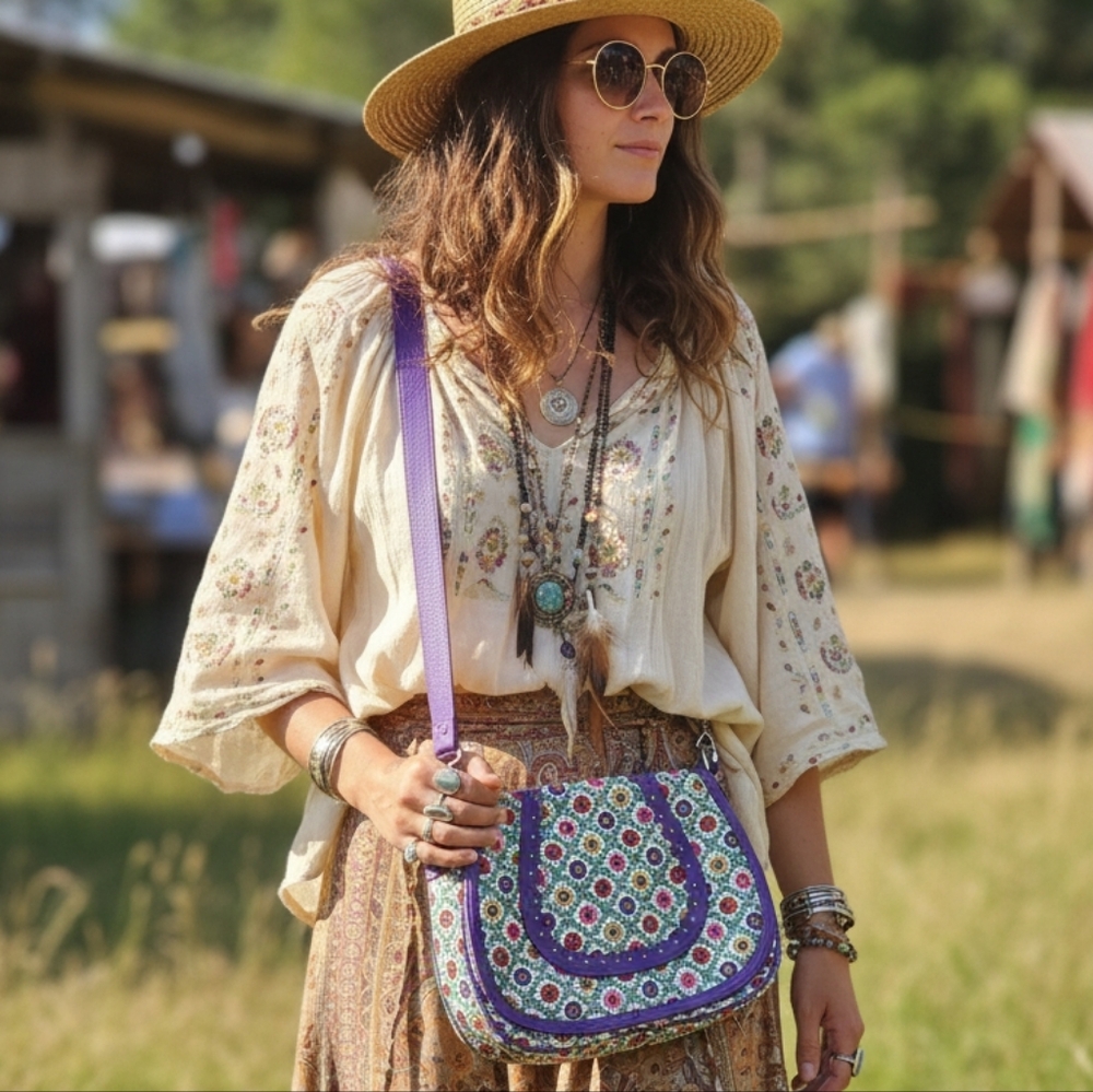 NWT Vera Bradley Purple crossbody floral Boho purse